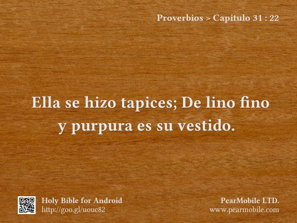 Proverbios, Capítulo 31:22